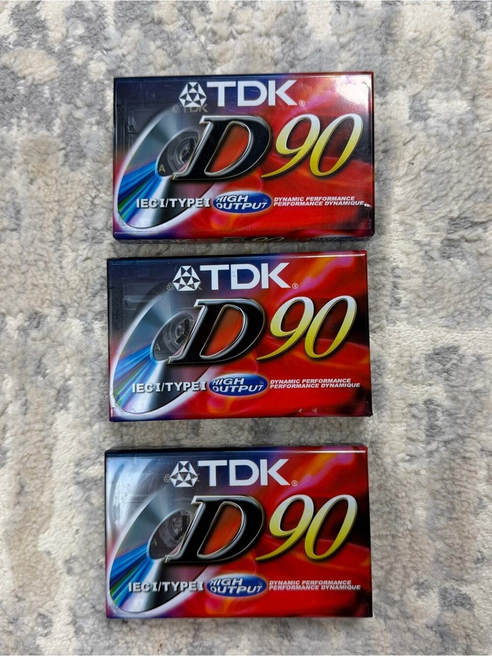 NEW 3 pack TDK D90 IEC I/Type I High Dynamic Performance Audio Cassette Tape